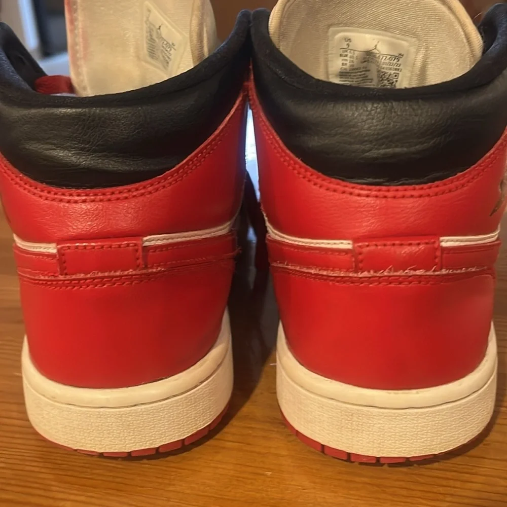 Nike Air Jordan Mid Toe Black/Red/White Womens 9 - Picture 4 of 11